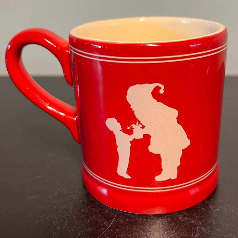 Vintage THOUGHTS OF HOME Cup Mug ~ Santa Silhouette Art Sharyn Sowell ~ DEMDACO